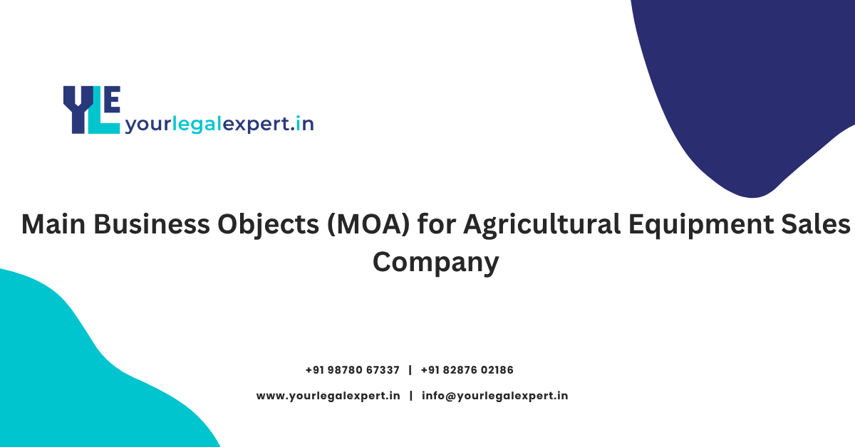 Main Business Objects (MOA) for Agricultural Equipment Sales Company