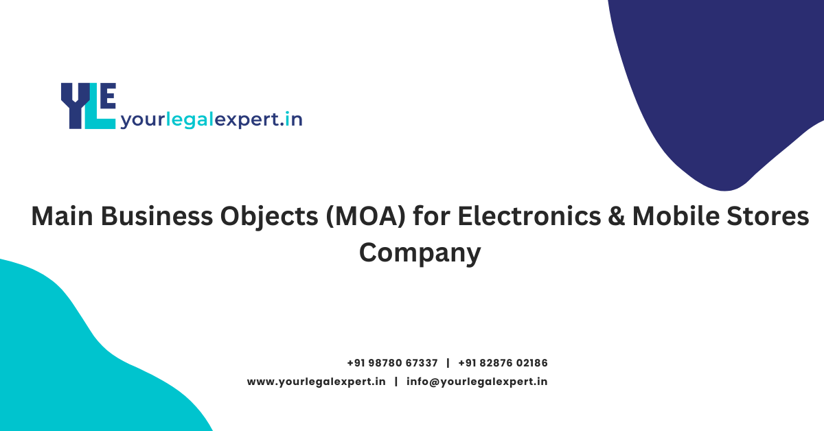Main Business Objects (MOA) for Electronics & Mobile Stores Company